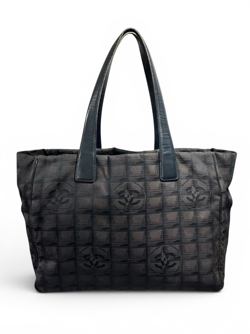 Chanel Brown & Black Travel Line MM Tote
